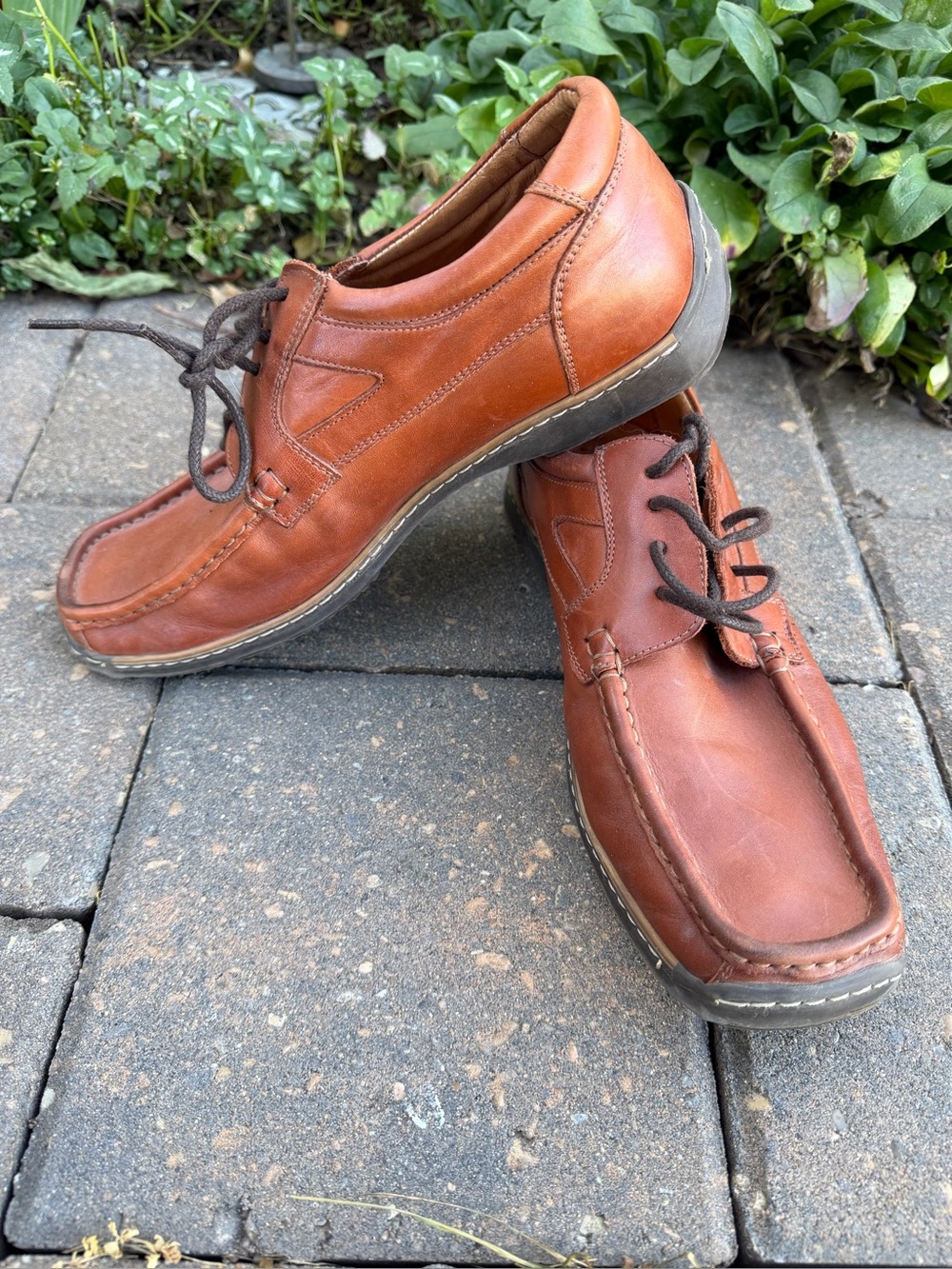 Marelbo Cognac Leather Moc Toe Lace-Up Shoes EU 40 Fits 41 Unisex Romania Fall
